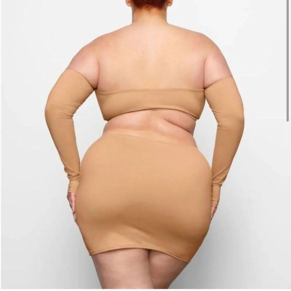 Skims‎ recycled swim ruched mini skirt NWT